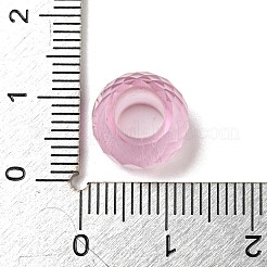 ガラスヨーロピアンビーズ  大穴ビーズ  ロンデル  多面カット  パールピンク  11x8mm  穴：5.5mm&nbsp;GLAA-XCP0001-42B
