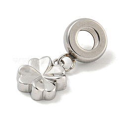 変色しない304ステンレススチール製ヨーロピアンダングルチャーム  花の大きな穴のペンダント  ステンレス鋼色  22mm  穴：4.5mm  花：11x9x3mm&nbsp;STAS-U005-41P