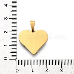 201 ステンレススチール粘土ペンダント  ラインストーン付き  ハート  18KGP本金メッキ  ライトシャム  18x20x3.5mm  穴：3.5x6.5mm&nbsp;STAS-R166-02D-G
