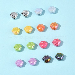 UVメッキアクリルビーズ32個。  足跡  ミックスカラー  13x15x10mm  穴：3mm&nbsp;PACR-FS0001-04