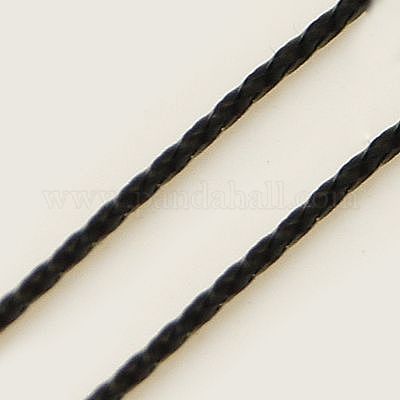編組非弾性ビーズ糸  メタリック糸  刺しゅう糸  ブラック  0.6mm  約10.93ヤード（10m）/ロール&nbsp;EW-N001-06-1