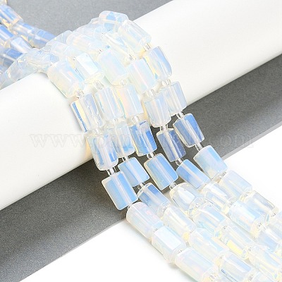 オパールビーズ連売り  シードビーズで  多面カット  コラム  11~12x6~8mm  穴：0.5mm  約28~32個/連  15.35''~16.14''（39~41センチメートル）&nbsp;G-M403-B33-02-1