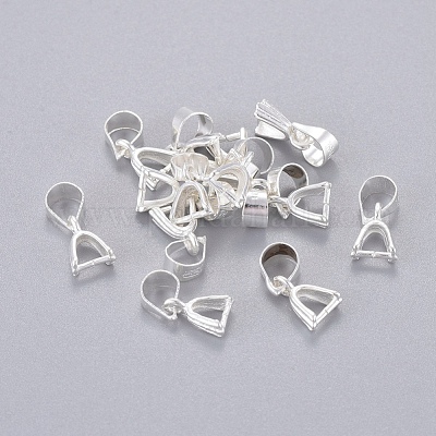 真鍮のアイスピックピンチベイル  銀  9mm  穴：4x5mm&nbsp;KK-KK06-S-1