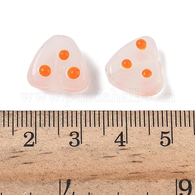 手作りランプワークビーズ  でこぼこした三角形  ミスティローズ  12.5~14.5x14~14.5x7~8.5mm  穴：1.6~1.8mm&nbsp;LAMP-H070-02A-1