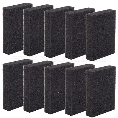 10個のスポンジパッド  長方形  ブラック  90x65x20mm&nbsp;AJEW-CP0008-99-1