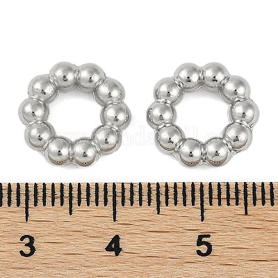 CCBプラスチックフレームコネクター  ボールリング  プラチナ  12.5x13x3.5mm  内径：6mm&nbsp;CCB-G020-42A-P-1