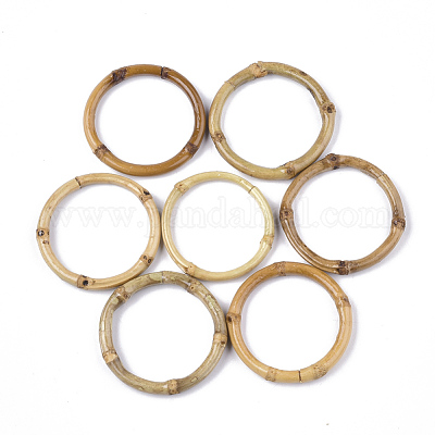 竹リンキングリング  リング  バリーウッド  45~55x6.5~7.5mm  内径：37~44mm&nbsp;WOVE-T006-016-1