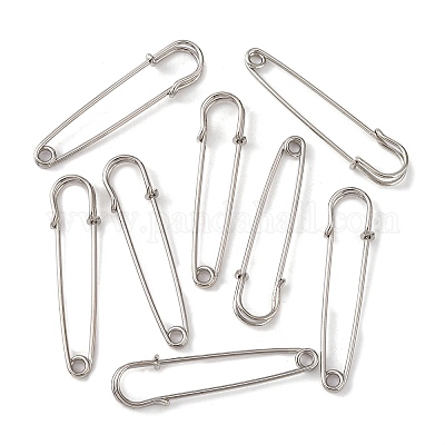 鉄のキルトピンは留め金のアクセサリー類のパーツをブローチ  プラチナ  50x13mm  ピン：1.5mm&nbsp;IFIN-R191-50mm-1