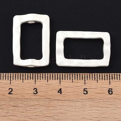 合金ビーズ  長方形  マットシルバーカラー  22x15x4.5mm  穴：3mm  16x9mm内径&nbsp;FIND-B038-21A-MS-1
