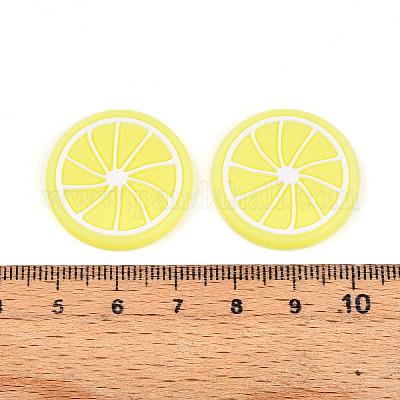 塩ビ樹脂カボション  レモン  きいろ  25x2mm&nbsp;PVC-T004-29C-1