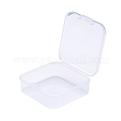 正方形プラスチックビーズ貯蔵容器  透明  5.4x5.3x2cm  インナーサイズ：5.1x5.05x1.5センチメートル&nbsp;CON-FS0001-07A-1