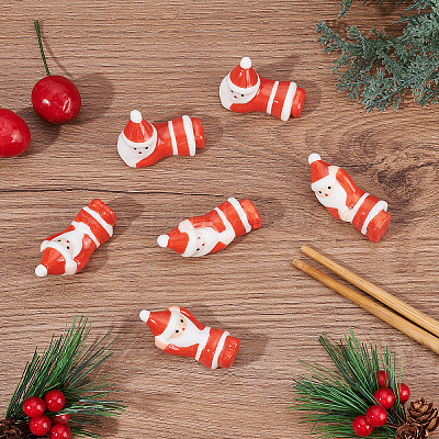 6本3スタイルの磁器箸スタンド 箸置き サンタクロース クリスマスの