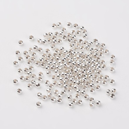 アイアン製スペーサービーズ  ラウンド  銀色のメッキ  直径3mm  厚さ3mm  穴：1.2mm&nbsp;E006-S-1