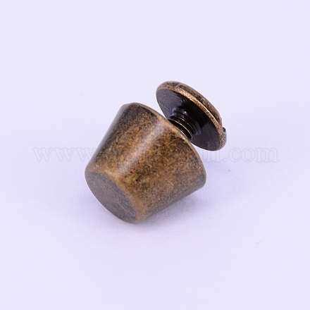 合金キャビネットと引き出しノブ  アクセサリー箱のノブ  コーヒー  9.5x6.5mm&nbsp;PALLOY-WH0071-06F-1