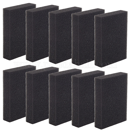 10個のスポンジパッド  長方形  ブラック  90x65x20mm&nbsp;AJEW-CP0008-99-1