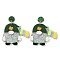 Saint Patrick's Day Sparkling Acrylic Dangle Stud Earrings, Gnome, Orange, 59x49mm
