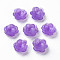 Plastic Beads, Flower, Medium Purple, 13x13x5.5~6.5mm, Hole: 1~1.4mm