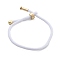 Cotton Cord Bracelets, with Brass Finding, Golden, White, 8-1/2 inch(21.5cm)~9 inch(23cm)