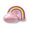 Resin Cabochons, Rainbow, Colorful, 16x22.5x7.5mm