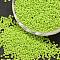 6/0 Glass Seed Beads, Grade A, Round, Opaque Colours, Green Yellow, 3.6~4.0mm, Hole: 1.2mm, about 5000pcs/pound