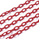 ABSプラスチックアズキチェーン  オーバル  レッド  リンク：13x7~7.5x2mm  15.35~15.74インチ（39~40cm）/連&nbsp;X-KY-E007-01E-1
