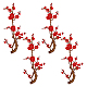 ポリエステル服パッチ  スモモの花  レッド  430x205x1.5mm&nbsp;PATC-WH0021-035B-1