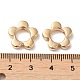 Ccbプラスチックビーズフレーム  花  ゴールドカラー  14x15x3.5mm  穴：1.6mm  内径：7mm&nbsp;CCB-P012-01G-3