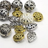 混合形状はフィリグリー中空ビーズを合金  ニッケルフリー  ミックスカラー  17~23x10~20x7~19mm  穴：1~2mm&nbsp;TIBEB-X0018-NF