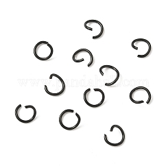 304ステンレススチールオープン丸カン  ラウンド  ブラック  6x0.8mm  20ゲージ  内径：4.5mm