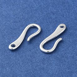 真鍮のピアスフック  カドミウムフリー＆鉛フリー  925銀メッキ  15.5x5.5x1mm  穴：1.5mm  ピン：1mm&nbsp;FIND-Z039-23S