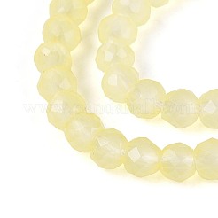 ジェイド風ガラスビーズ連売り  ラウンド  多面カット  シャンパンイエロー  3x2.5~3mm  穴：0.7~0.8mm  約133~137個/連  13.78~14.37''（35センチメートル）&nbsp;GLAA-T028-3mm-11H