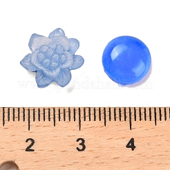 蓄光樹脂デコデンカボション  暗闇で光る花のミックス形状  ディープスカイブルー  6~15x7~12x2~6.5mm  約3000個/セット&nbsp;RESI-K036-05D