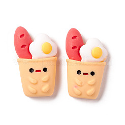 オペーク樹脂カボション  動物と食べ物  ミックスカラー  18.5~28x17~26x7~10mm&nbsp;RESI-H140-06
