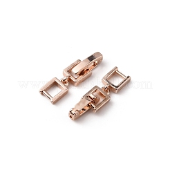 真鍮製折りたたみ式クラスプ  ブレスレット  ネックレスジュエリーエクステンダー  ローズゴールド  29mm  リンク：8x5.5x2mm  クラスプ：10x2x4mm&nbsp;KK-WH0046-51RG