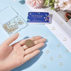 真鍮製三角フレームコネクター  バックル留め金  クイックリンクコネクタ  トップドリルビーズに適合  ウェビング  ストラップバッグ  長持ちメッキ  14KGP本金メッキ  7x7.5x0.8mm  100個/箱&nbsp;FIND-SC0006-42