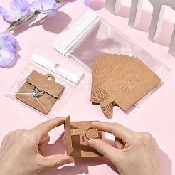 リング用長方形折りたたみ紙ジュエリーディスプレイカード50枚  50個のOPPプラスチックバッグ付き  ペルー  10.8x6x0.05cm&nbsp;CDIS-FS0001-31C