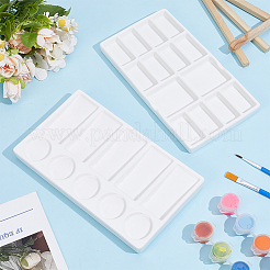 2個 2スタイル 磁器パレット  ペイント＆描画用品  長方形  ホワイト  190x105~110x13.5~17.5 M  1個/スタイル&nbsp;DIY-GO0003-38