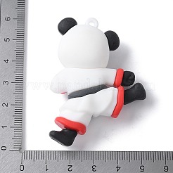 PVCプラスチックの大きなペンダント  コンフンパンダ  ホワイト  57x43.5x17.5mm  穴：2mm&nbsp;KY-D300-03C