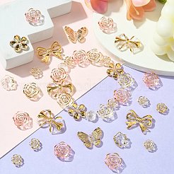 DIYジュエリー作りキット  アクリルビーズとペンダント  混合形状  ピンク  17~22.5x15.5~29.5x4~7mm  穴：1.2~1.6mm  約20g /セット  20~25個/セット&nbsp;MACR-CJC0004-20G