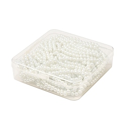 焼き絵用塗料でパール加工したガラスパールラウンドビーズの連売り 10本  ホワイト  6~7mm  穴：1mm  約145個/連  31.40インチ（79.75cm）&nbsp;HY-SZ0001-02B-03