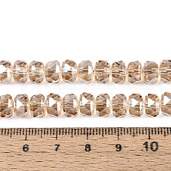 電気メッキガラスビーズセット  ロンデル  多面カット  ABメッキ  ビスク  7~8x4.5~5mm  穴：1.2~1.4mm  約79~81個/連  15.35~15.94''（39~40.5センチメートル）&nbsp;EGLA-T021-20K