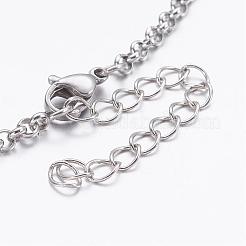 変色しにくい304ステンレススチールのアンクレット  ステンレス鋼色  9-3/4インチ（247mm）&nbsp;AJEW-AN00208