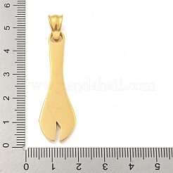 イオンプレーティング（IP）304ステンレスペンダント  レンチチャーム  ゴールドカラー  46.5x14.5x3mm  穴：7.5x5mm&nbsp;STAS-C102-08G