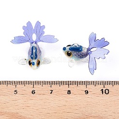 セルロースアセテート（樹脂）ペンダント  3dプリント  模造金魚  ミディアムスレートブルー  16~18x28~29x25~27mm  穴：1mm.&nbsp;LS-KY-S163-059B-01