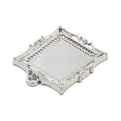 ラックメッキ合金ペンダントカボションカット  長方形  プラチナ  トレイ：19x16mm  33.5x27.5x2mm  穴：2mm&nbsp;FIND-Z054-16P
