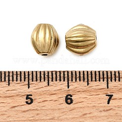 304ステンレススチールビーズ  イオンプレーティング（ip）  カボチャ  18KGP本金メッキ  8x8x6.5mm  穴：1.4mm&nbsp;STAS-B097-20G