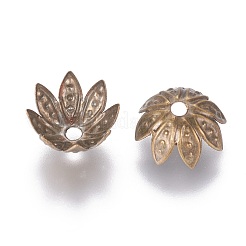 アイアン製ビーズキャップ  ニッケルフリー  アンティークブロンズ  10x4mm&nbsp;S-IFIN-D030-10x4mm-AB