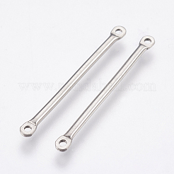 変色しない304ステンレススチールリンク  ストリップ  ステンレス鋼色  30x2x1mm  穴：1.2mm&nbsp;X-STAS-G174-26P