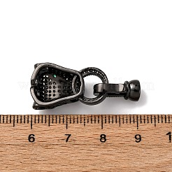 真鍮製マイクロパヴェキュービックジルコニア折りたたみ式クラスプ  ヒョウ  ミックスカラー  32mm&nbsp;ZIRC-L062-K01-M-1