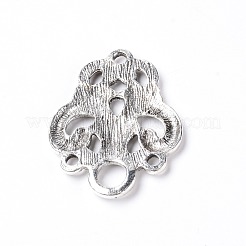 合金フックボタン  ショールとケープのバックル  衣類用アクセサリー  アンティークシルバー  28.5x68mm  穴：2mm&nbsp;PALLOY-WH0082-64